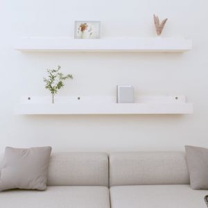 VidaXL Étagères murales 2 pcs Blanc 110x12x9 cm Bois de pin massif
