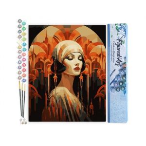 Figured'Art Peinture par Num&eacute;ro Adulte Femme Art D&eacute;co - Activit&eacute; Manuelle Kit de Loisir Cr&eacute;atif DIY Num&eacute;ro d'Art Complet - 40x50cm sans ch&acirc;ssis en bois