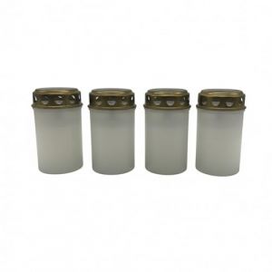 Relaxdays Lampe fun&eacute;raire LED, 4 pi&egrave;ces, Flamme Scintillante, &agrave; Piles, r&eacute;sistante, en Plastique, Bougie cimeti&egrave;re