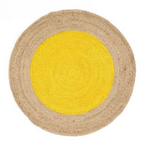 Tapis Rond en Jute "Napoli" 120cm Jaune