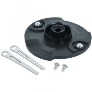 Vhbw Kit accessoires 3 pi&egrave;ces compatible avec Einhell X Charge tondeuse &agrave; gazon - 1x disque porte-lame, 2x lame + vis noir / argent&eacute;
