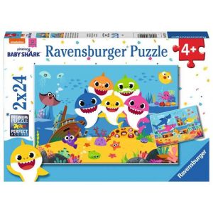 Ravensburger Puzzle enfant 2 x 24 pièces Baby Shark et sa famille