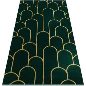 Tapis emerald exclusif 1021 glamour, élégant art deco, bouteille verte / or green 80x150 cm