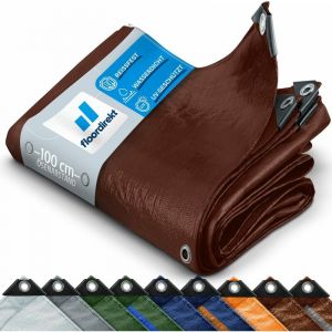 Bâche de protection imperméable 140 g/m² Marron 8 x 14 m