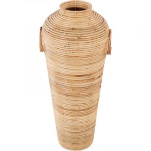 Beliani Vase D&eacute;coratif en Rotin Tress&eacute; 70 cm Naturel Boho Rustique Elatia