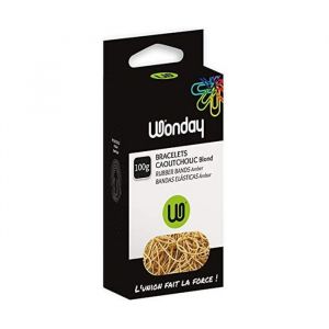 WONDAY Lot de 3 Bracelets caoutchouc Elastique 150 x 6 mm Etui 100g