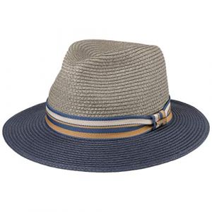 Stetson Chapeau en Paille Romaro Toyo Homme - Traveller D'Ete de Plage avec Ruban Gros Grain Printemps-ete - L