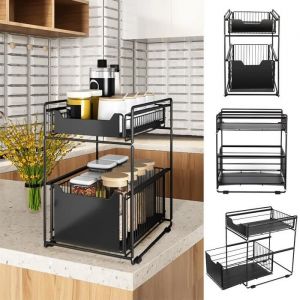 Poubelle &agrave; compost pour cuisine, 9L, bac &agrave; poser ou sous &eacute;vier, petit bac suspendu avec couvercle, blanc.