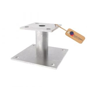 Support de poteau double platine galvanis&eacute; &agrave; chaud 100 x 100 x 100 mm &ndash; fixation bois et b&eacute;ton &ndash; GeZu Impex
