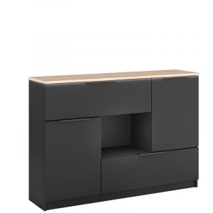 Vicco - Sideboard Betti, Anthracite, 120 x 83.6 cm 2x porte, 2x tiroir et 1x compartiment ouvert
