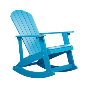Beliani Fauteuil à Bascule de Jardin avec Lattes en Bois Synthétique Bleu Adirondack