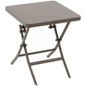 Hesperide Table d'appoint de jardin carr&eacute;e "Greensboro" caf&eacute; 40 x 40cm en acier