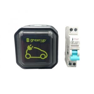 Lot disjoncteur différentiel + prise Legrand Green Up