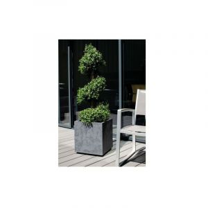 Eda Plastiques Pot carré Basalt up l.29.5 x H.29.5 cm 21L gris anthracite