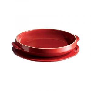 Emile Henry EH343699 0 Set Tarte tatin Couleur Grand cru, Céramique, Bordeaux, 33x28x5,2 cm