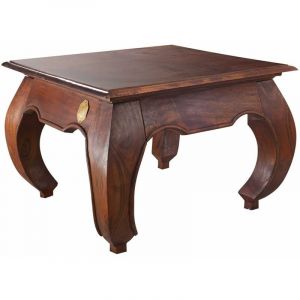 Table basse 60x60 Acacia laqué Nougat opium 612 - marron