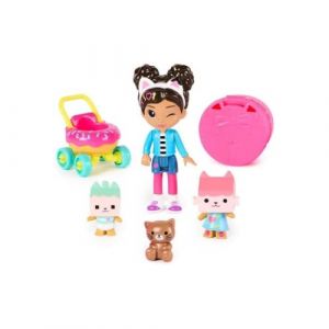 Gabby et la Maison Magique - Gabby Dollhouse - Gabby et Ses Amis - Crème Pour Chats - 3 Figurines Gabby Chat Et 2 Accessoires - Dessin Animé Jouet Gabby Et La Maison Magique - Jouet Enfant 3 Ans Et +