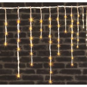 Rideau lumineux L 10 m 600 LED Blanc chaud 100 Tombées effet neige 4 vitesses