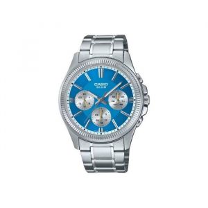 Casio Montre Pour Homme, Cadran Turquoi Avec Date. Acier Inoxydable