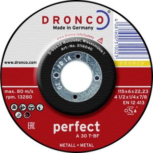 Dronco Perfect Lot de disques à tronçonner en métal 115 x 6 mm-Lot de 10