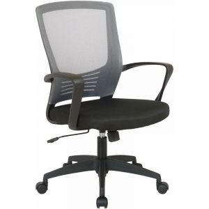 CLP Chaise De Bureau Avec Accoudoirs Kampen En Maille I Réglable En Hauteur Et Pivotant - Gris