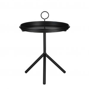 Mica Decorations Table d'appoint Aston - avec plateau amovible - H40 x Ø31 cm - Métal - Noir
