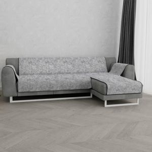 Nap Datex “Glamour” Housse de ca é antidérapante avec chaise-longue droite, Gris foncé, 290cm