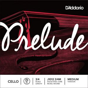 Image de D'Addario Bowed Corde seule (Ré) pour violoncelle Prelude, manche 3/4, tension Medium