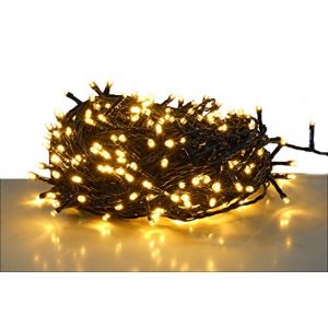 Guirlande lumineuse 300 led blanc chaud - couleur du c&acirc;ble : vert