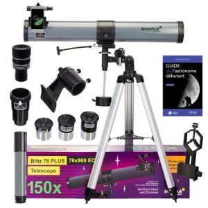 HND Pack télescope astrophotographie levenhuk blitz 76 plus avec zoom et accessoires