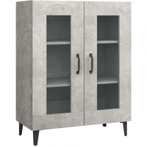 VidaXL Mercatoxl Buffet gris b&eacute;ton 69,5x34x90 cm bois d'ing&eacute;nierie