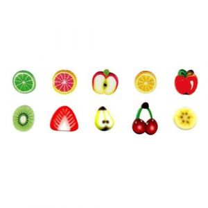 Graine Créative 20 mini canes pâte polymère à trancher 5 x 0,5 cm - Fruits