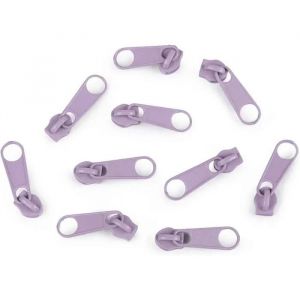 Image de Cyclingcolors 10x Curseur N°3 Non Verrouillable Pour Fermeture Éclair À Glissière Spirale Zipper Tirette Métal Idéal Jupe Vêtement Violet Clair