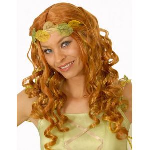 Perruque fée rousse aux mèches vertes femme