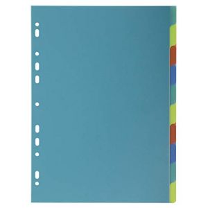 Exacompta Intercalaires poplypropylène recyclé 30x100e Forever 10 positions - A4 - Couleurs assorties - Lot de 15