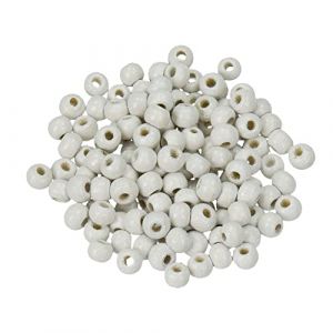 Efco 1401001 Lot de 30 Perles en Bois 12 mm Blanc