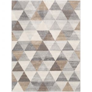 Surya - Tapis de Salon &agrave; Poils Courts et Doux Scandinave Pop Blanc et Brun 200 x 275 cm