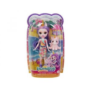 Mattel Coffret Enchantimals - Ulia Licorne et Pacifica Figurine 15 cm - Rose - 4 pièces - Enfant - Fille