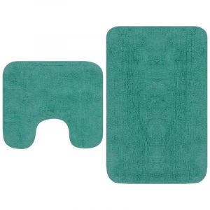 VidaXL Tapis de salle de bain 2 pcs Tissu Turquoise