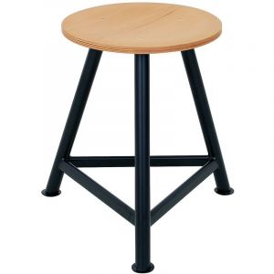 Certeo Tabouret d'atelier avec assise en contreplaqu&eacute; de h&ecirc;tre - &agrave; trois pieds hauteur assise 600 mm - tabouret tabouret d'atelier