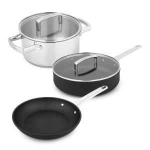 Fauchon Batterie de cuisine antiadhésive Signature noire - 5 pièces