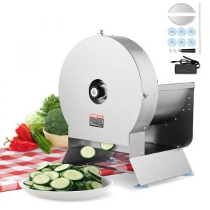 Image de VEVOR Trancheuse Jambon Électrique 0-12 mm Épaisseur Réglable, Trancheur de Légumes Fruits Convertible en Manuelle, Machine à Trancher les Aliments Inox, Grand Port d'Alimentation pour Pomme de Terre