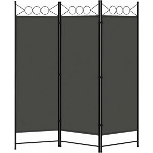 Woltu - Paravent Pliable, Brise-Vue Opaque &agrave; 3 Panneaux, S&eacute;parateur de Pi&egrave;ce Amovible, 167x172cm, Gris Fonc&eacute;