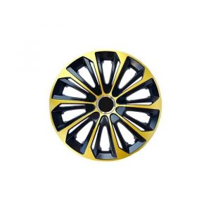 Centurion Lot de 4 enjoliveurs Extra résistants Noir/doré 16"