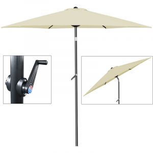 Image de Deuba Parasol - Ø 200cm - Inclinable - Avec manivelle - Beige