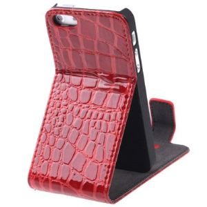 Novago NIP4G1146RS - Coque avec rabat et support pour iPhone 5