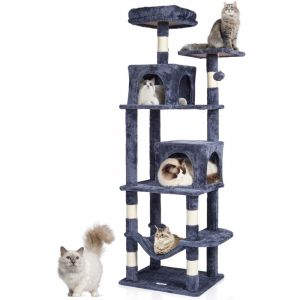 Arbre à Chat-VEVOR-avec 2 Condos pour Chats Griffoir en Sisal Hamac Perchoir Supérieur-Grand Centre dactivités pour Chat