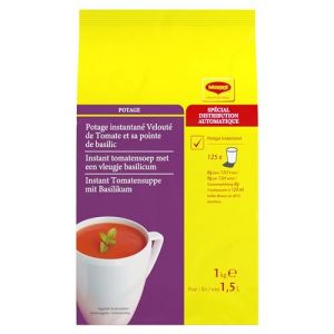 Maggi PROFESSIONAL Velout&eacute; Tomates Basilic - Potage Instantan&eacute; Tomate avec Basilic - A Faible Teneur en Mati&egrave;res Grasses - Sp&eacute;cial Distribution Automatique - Poche de 1kg