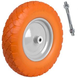 Roue de brouette tubeless 4.00-8 orange et blanche Humberg