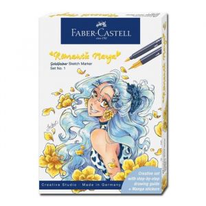 Faber-Castell Coffret pour apprendre a dessiner les mangas - Feutres + papier + instructions - Goldfaber - Romantic manga n°1